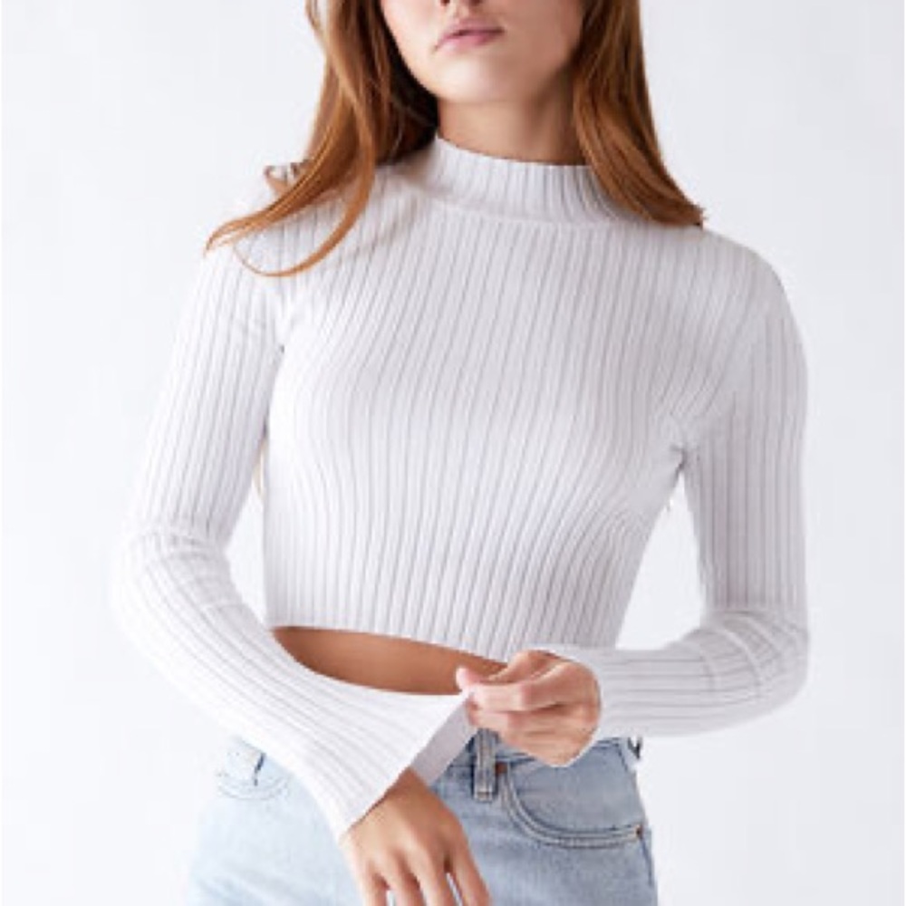 NWOT LA Hearts Bardot Mock Neck Sweater White Small